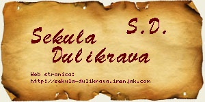 Sekula Dulikrava vizit kartica